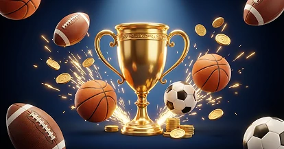 Gouden trofee en sportthema bij B7 Casino